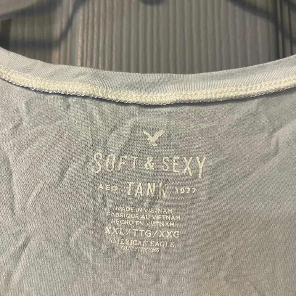 American Eagle Outfitters Pink and Yellow Muscle Tee - Picture 2 of 2
